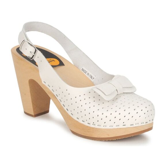 RARE Swedish Hasbeens Mimmi Heeled Slingback Sandal White EU 40/9 M - Picture 5 of 16